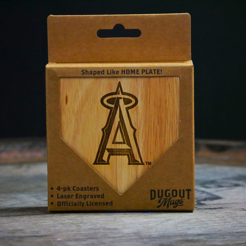Los Angeles Angels Dugout Mug® | 4 Pack Wooden Coaster Set