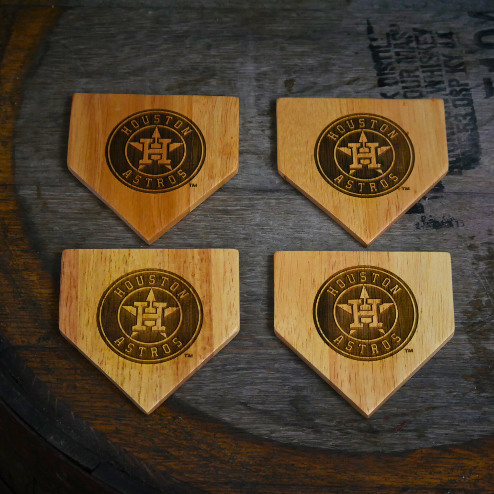 Dugout Mugs® Wooden MLB Home Plate Coasters - 4 Pack