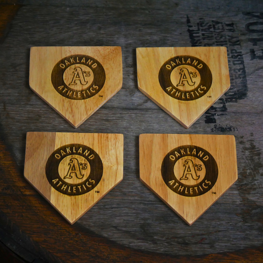 Dugout Mugs® Wooden MLB Home Plate Coasters - 4 Pack