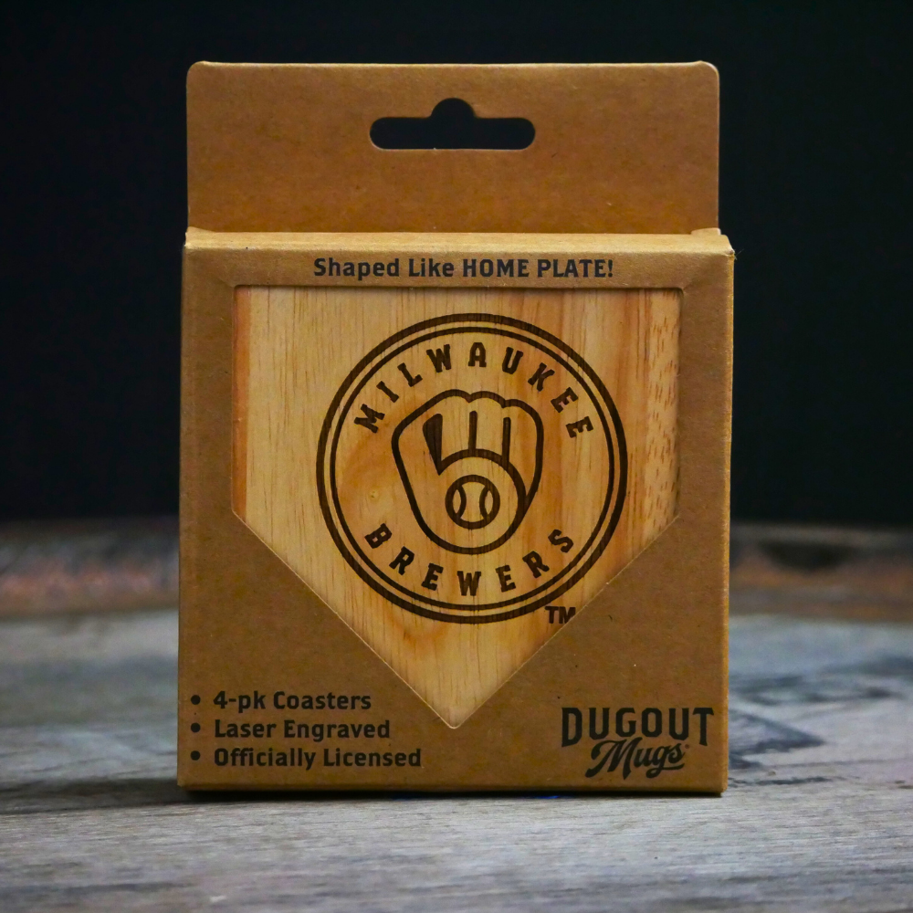 Milwaukee Brewers Dugout Mug® | 4 Pack Wooden Coaster Set