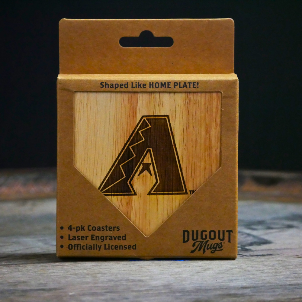 Arizona Diamondbacks "A" Dugout Mug® | 4 Pack Wooden Coaster Set