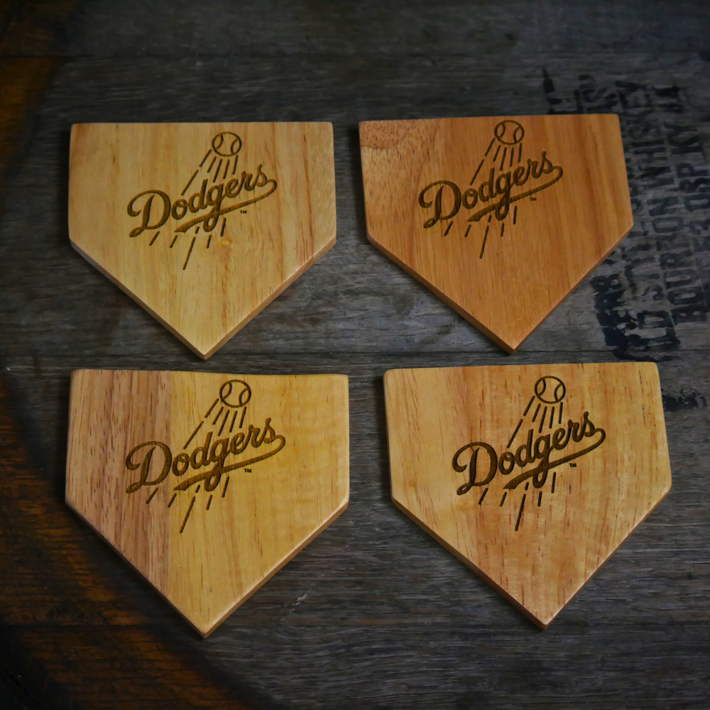 Dugout Mugs® Wooden MLB Home Plate Coasters - 4 Pack