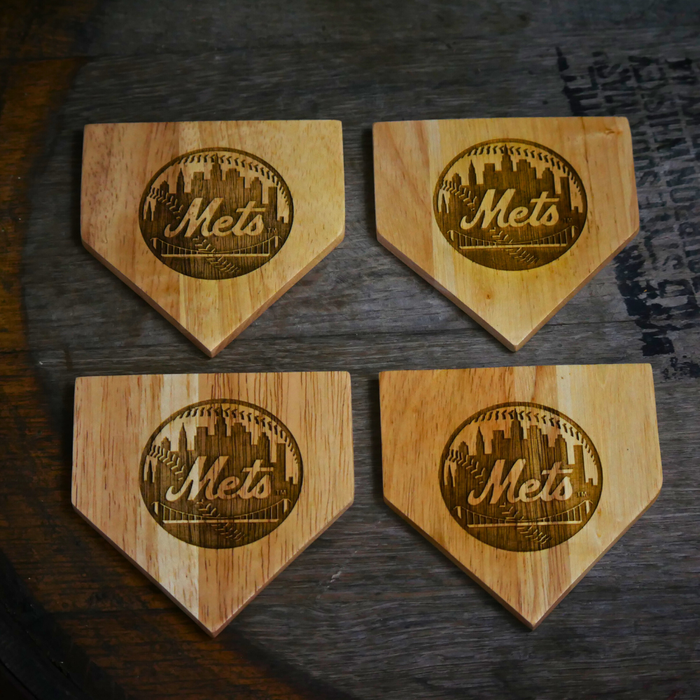 Dugout Mugs® Wooden MLB Home Plate Coasters - 4 Pack