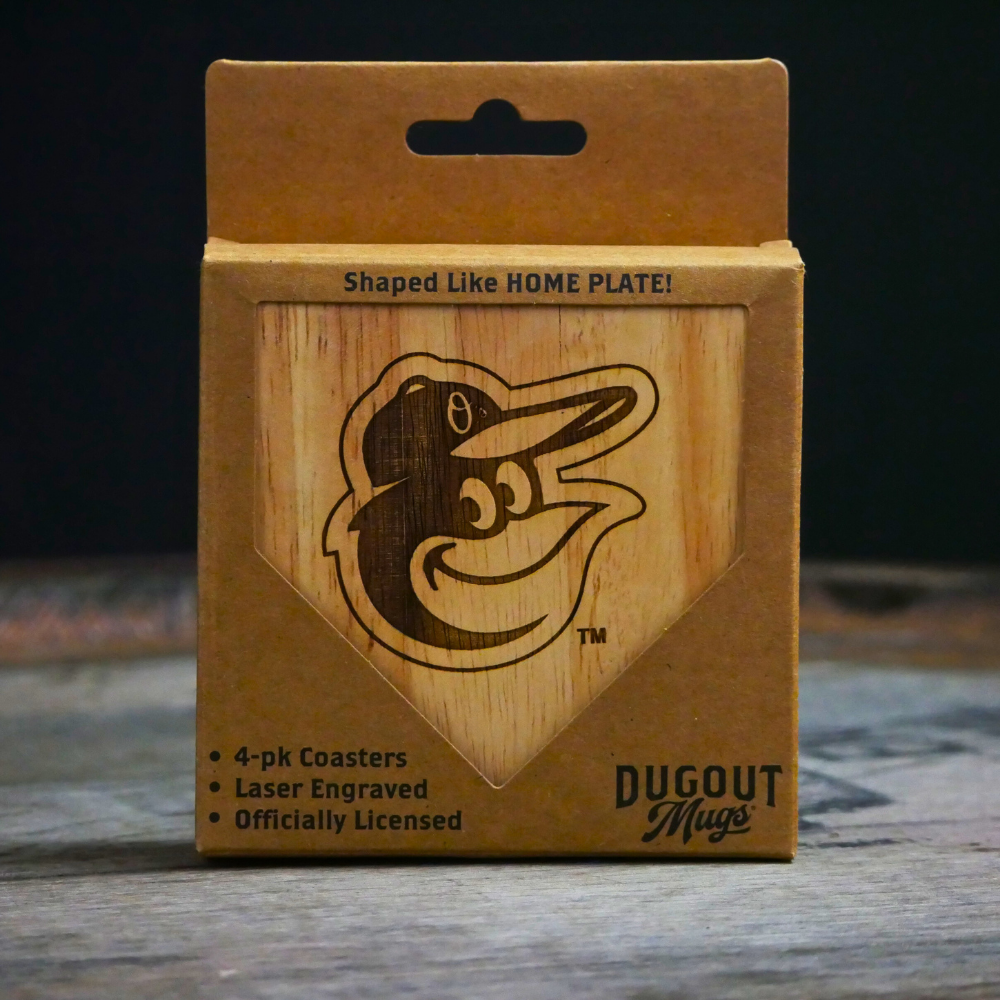 Baltimore Orioles Dugout Mug® | 4 Pack Wooden Coaster Set