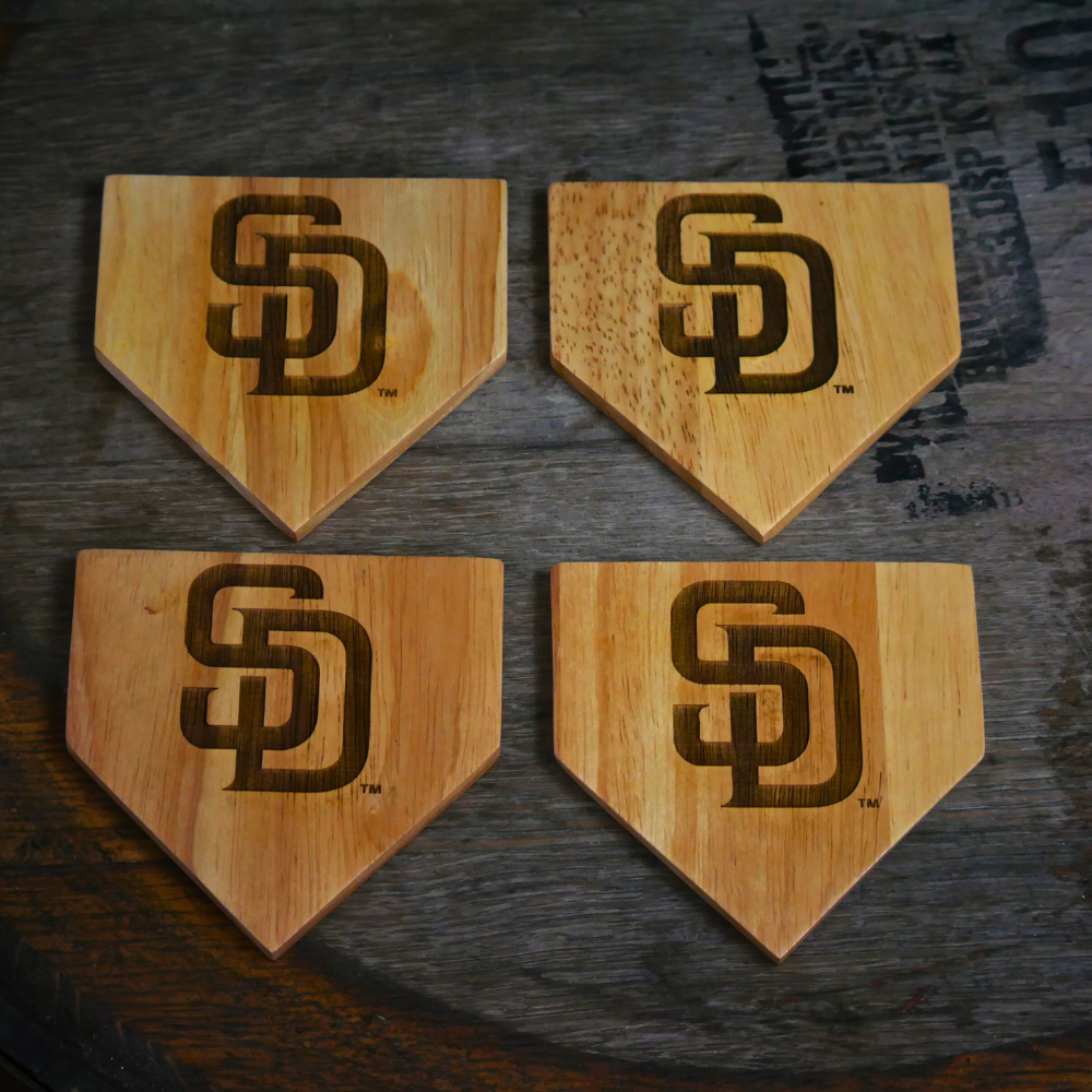 San Diego Padres "SD" Dugout Mug® | 4 Pack Wooden Coaster Set