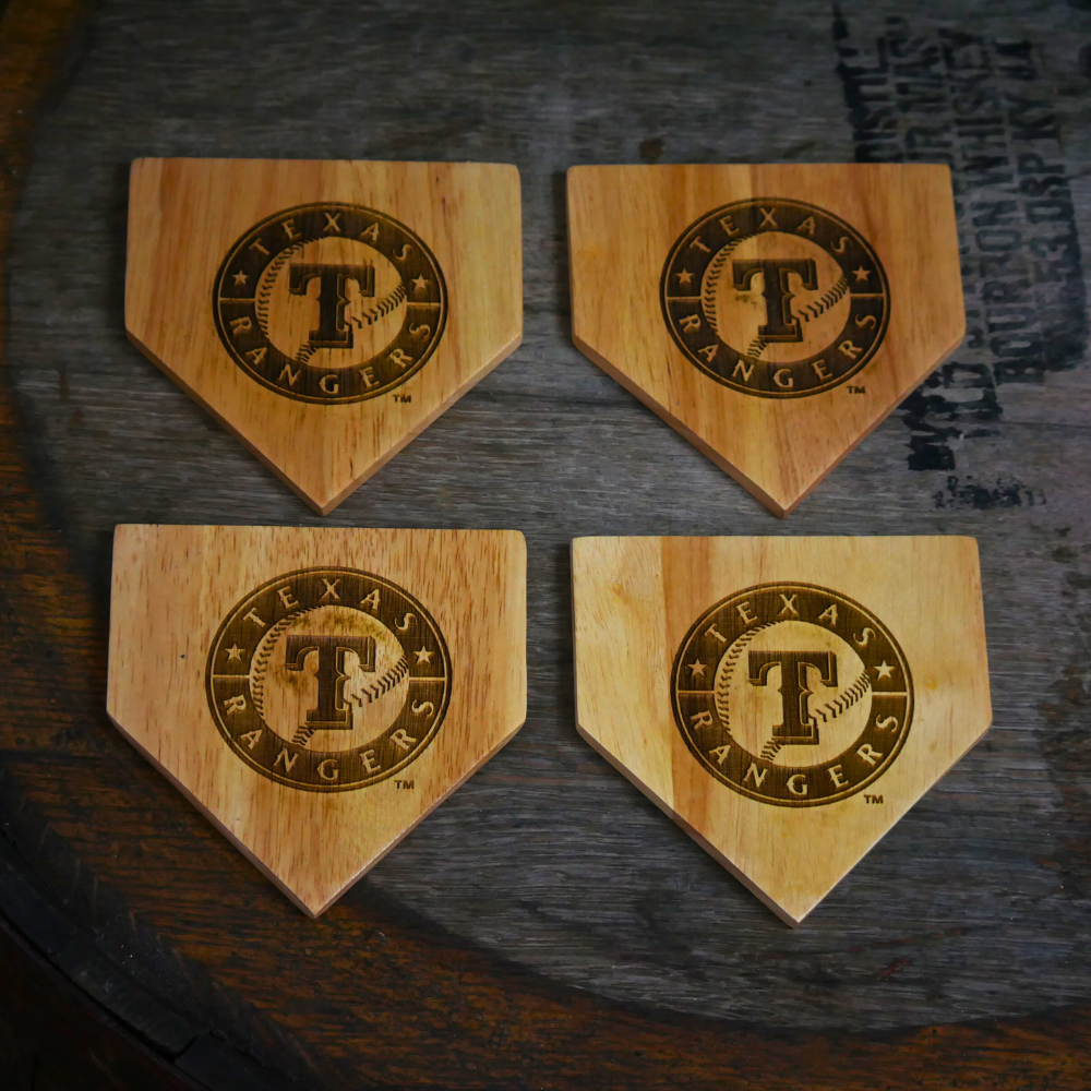 Texas Rangers Dugout Mug® | 4 Pack Wooden Coaster Set