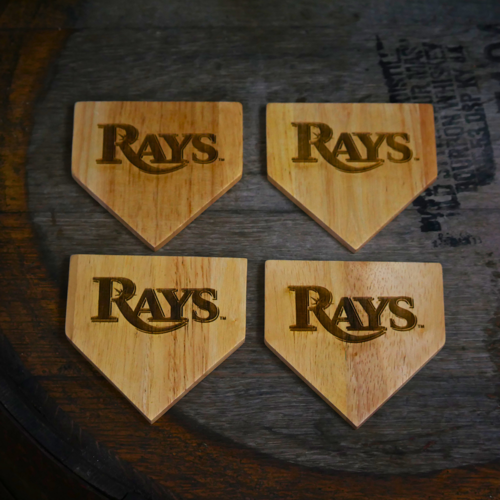 Dugout Mugs® Wooden MLB Home Plate Coasters - 4 Pack