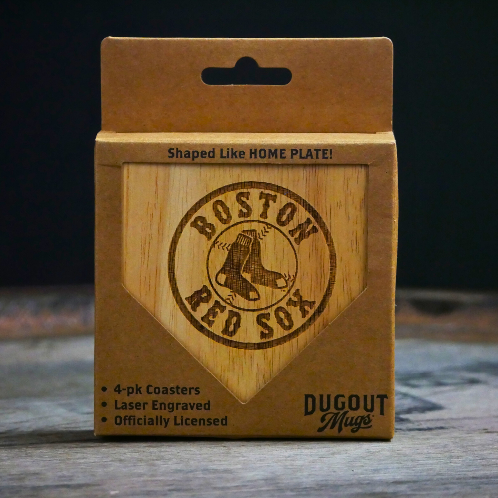 Boston Red Sox Dugout Mug® | 4 Pack Wooden Coaster Set
