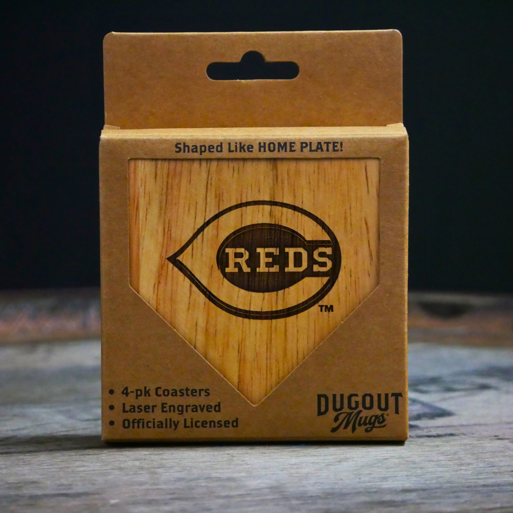 Cincinnati Reds Dugout Mug® | 4 Pack Wooden Coaster Set