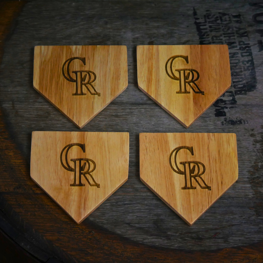 Dugout Mugs® Wooden MLB Home Plate Coasters - 4 Pack