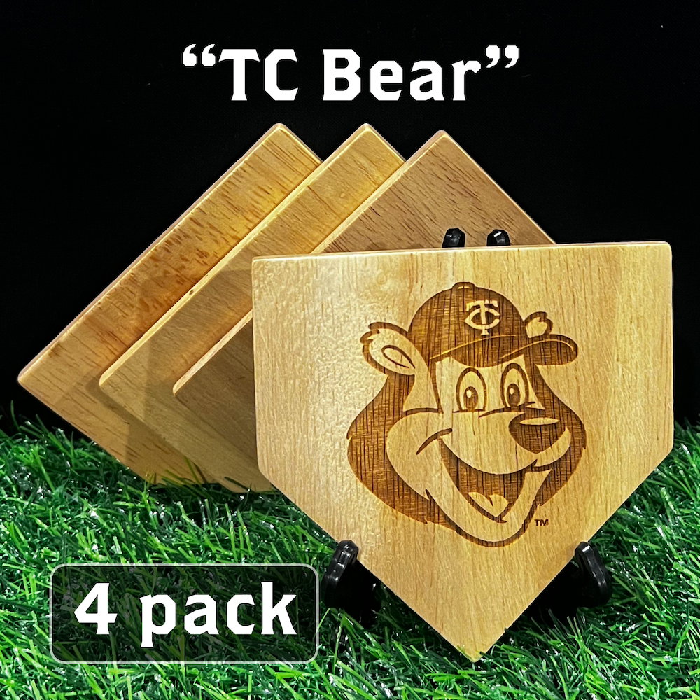 ALL 30 TEAMS - Wooden MLB Home Plate Coasters - MASCOT EDITION
