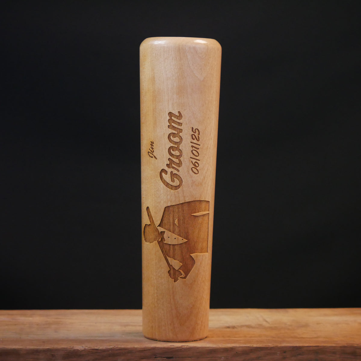 Groomsman Gift - Custom Tuxedo With Bat | Baseball Bat Dugout Mug® Landscape