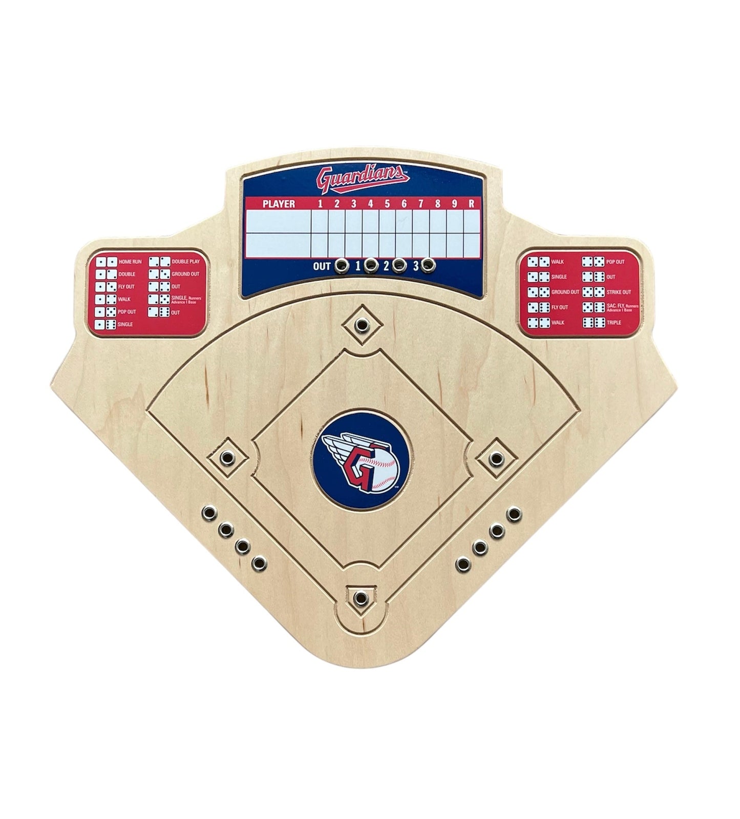 Cleveland Guardians Baseball Board Game with Dice