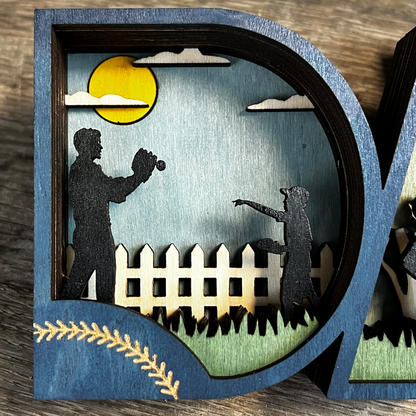 Baseball Dad Christmas Ornament | 3D Wooden Keepsake