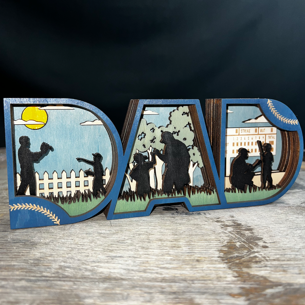 BaseballDadWoodenOrnamentDeskArt