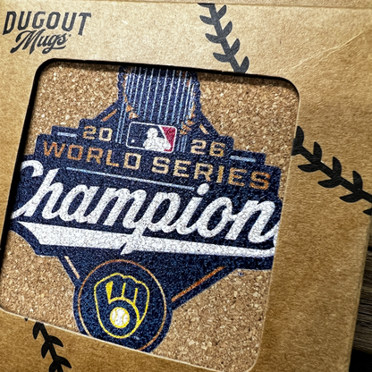 2026 Milwaukee Brewers World Series Champions Cork Coasters® | 4 Pack Coaster Set