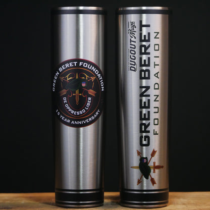 Green Beret Foundation Metal Dugout Mug® | Stainless Steel Baseball Bat Mug