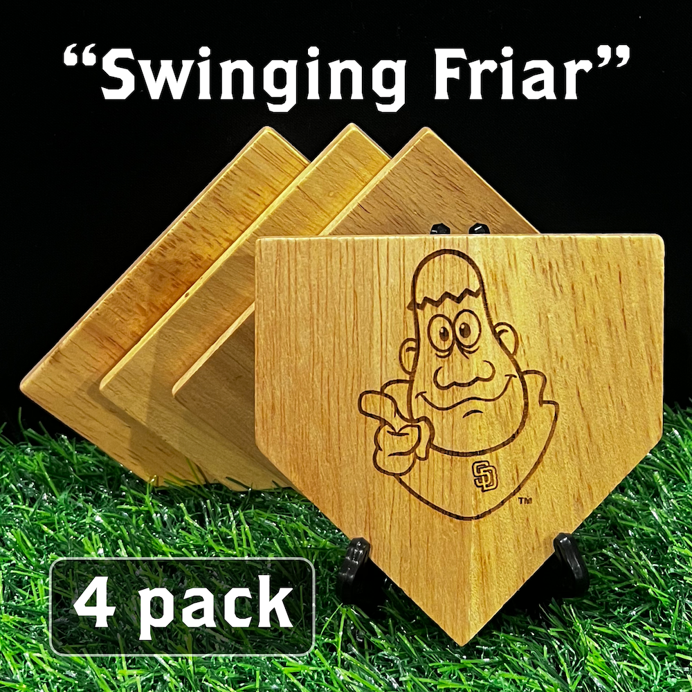 NEW ITEM - Wooden MLB Home Plate Coasters - MASCOT EDITION
