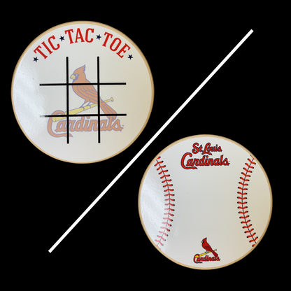 St. Louis Cardinals Portable Dry Erase Game Board - 6.5" Double-Sided Wooden Tic Tac Toe Travel Set with Marker & Bag