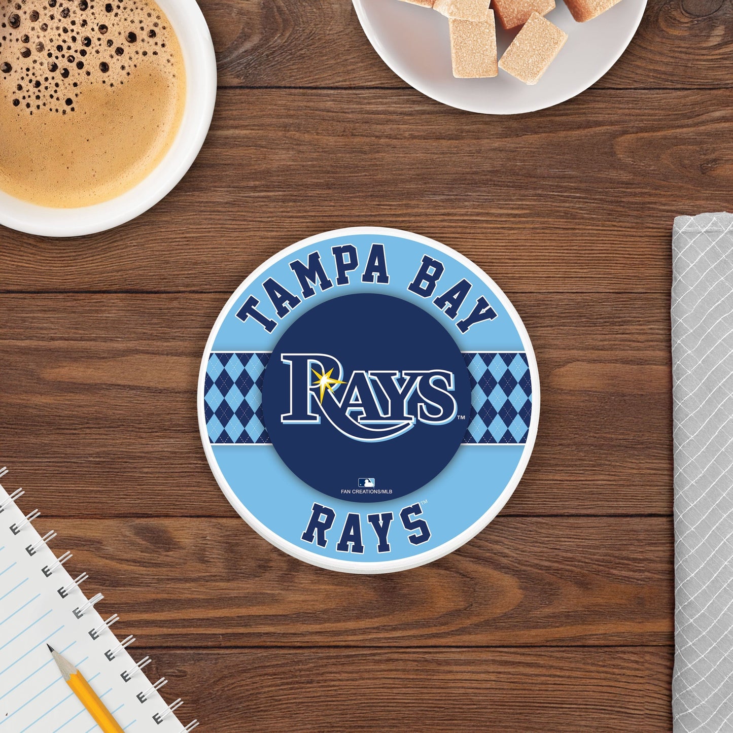 MLB - Tampa Bay Rays 4 inch Ceramic Argyle Coaster