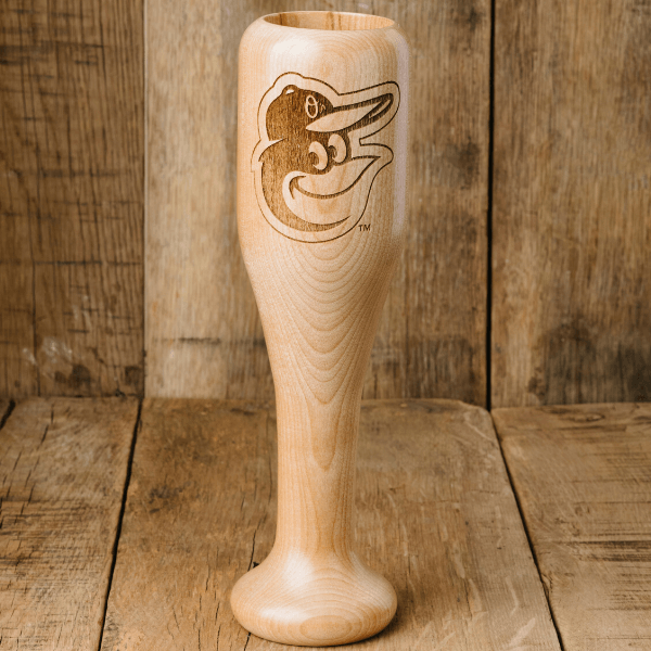 baseball bat wine glass baltimore orioles bird full