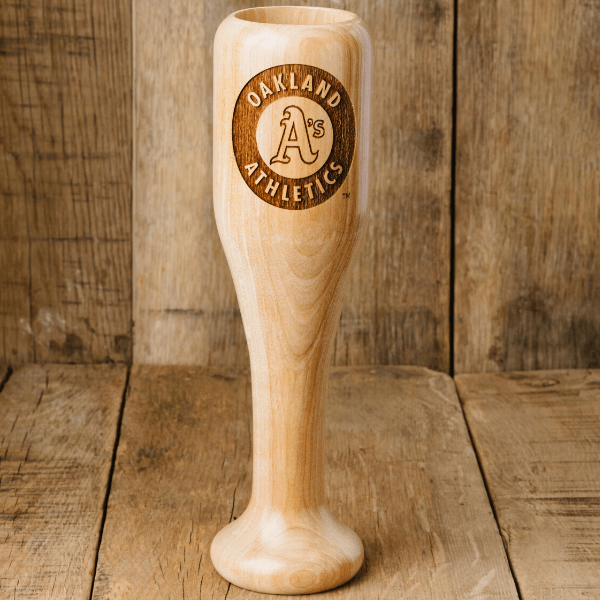 baseball bat wine glass oakland athletics circle